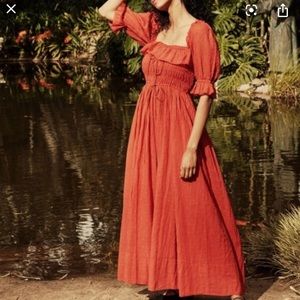 Doen Sol Maxi Dress (XS), Red